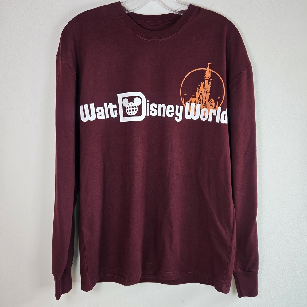 Walt Disney World Shirt Size Small Long Sleeve Castle‎ EUC Maroon